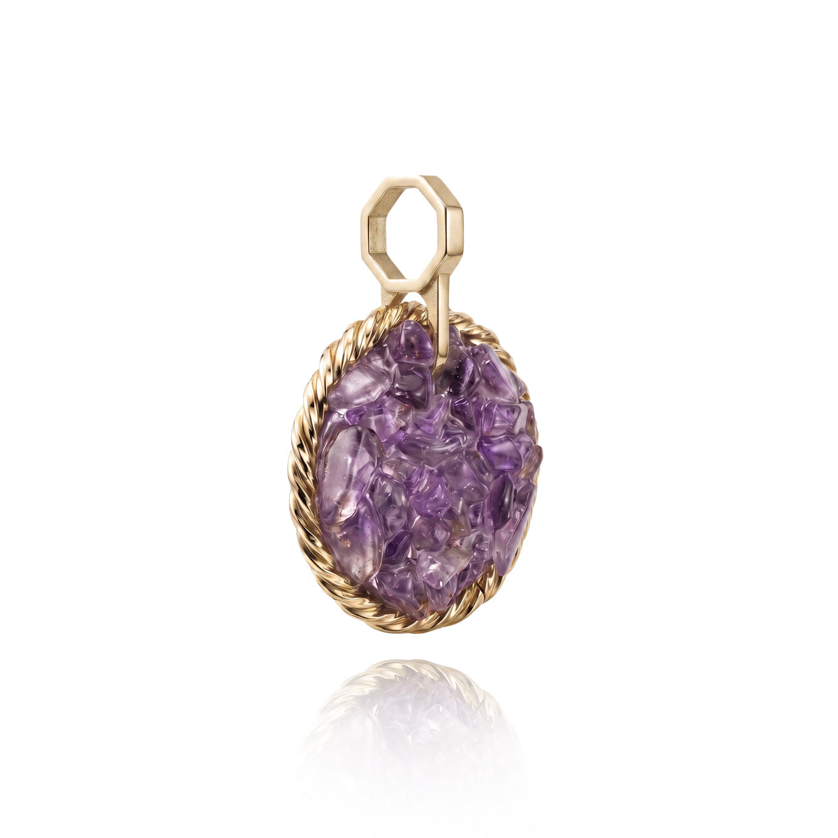 Amulet tensorowy z Ametystem - Srebro 925 pozłacane
