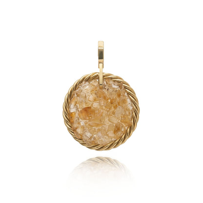 Miedziany Amulet Tensorowy z Cytrynem – Pozłacany