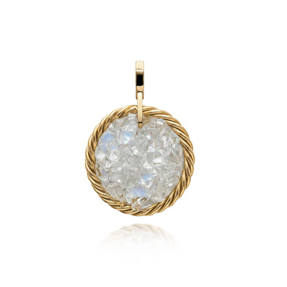 Amuleto Tensor de Cobre con Piedra Luna - Chapado en Oro