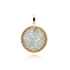 Amuleto Tensor de Cobre con Piedra Luna - Chapado en Oro
