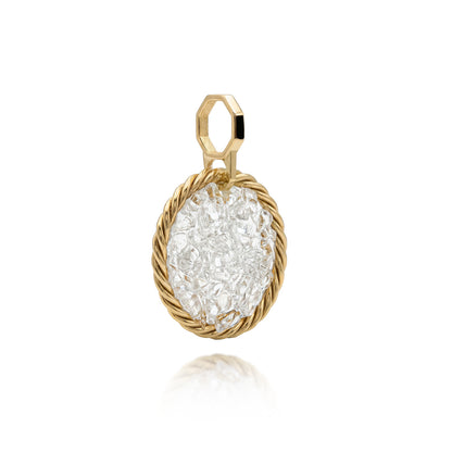 Amuleto Tensor de Cobre con Cristal de Roca – Bañado en Oro