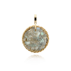 Miedziany Amulet Tensorowy z Labradorytem – Pozłacany