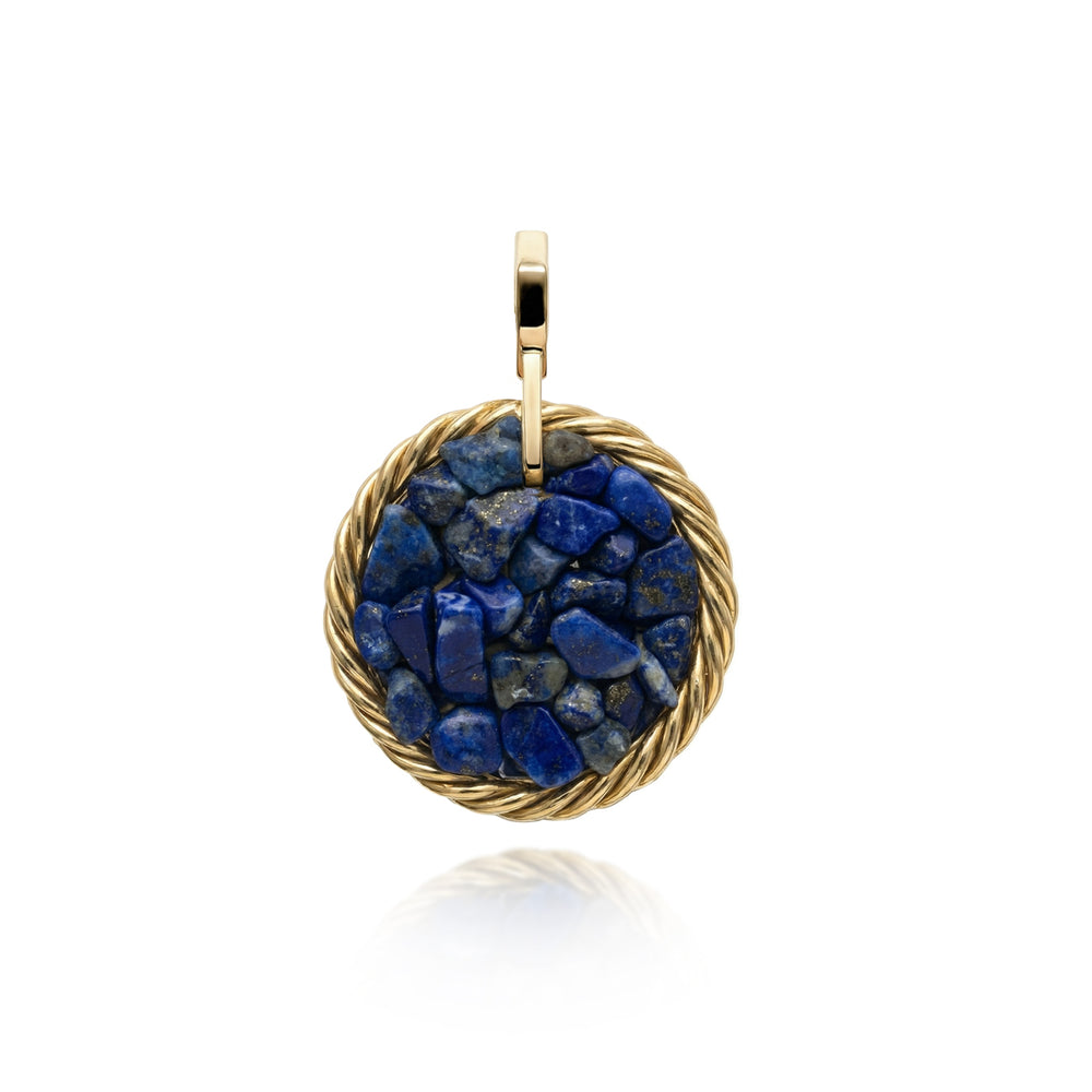Miedziany Amulet Tensorowy z Lapis Lazuli – Pozłacany