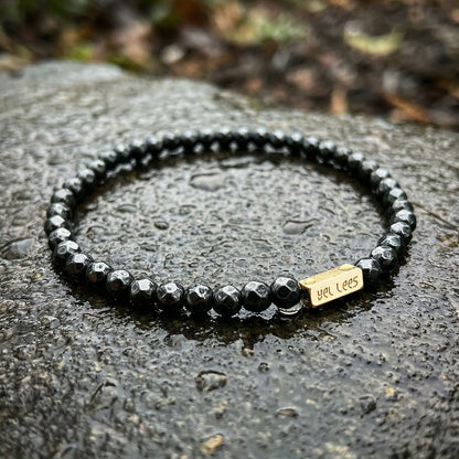 Bransoletka z Hematytem i miejscem na charms – Srebro 925
