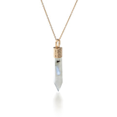 Collar con Piedra Luna – Plata 925 bañada en oro