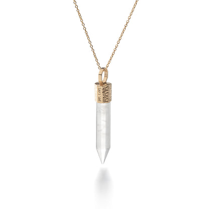 Naszyjnik z Kryształem Górskim – Srebro 925 pozłacane