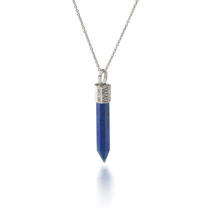 Naszyjnik z Lapis Lazuli – Srebro 925 pokryte platyną