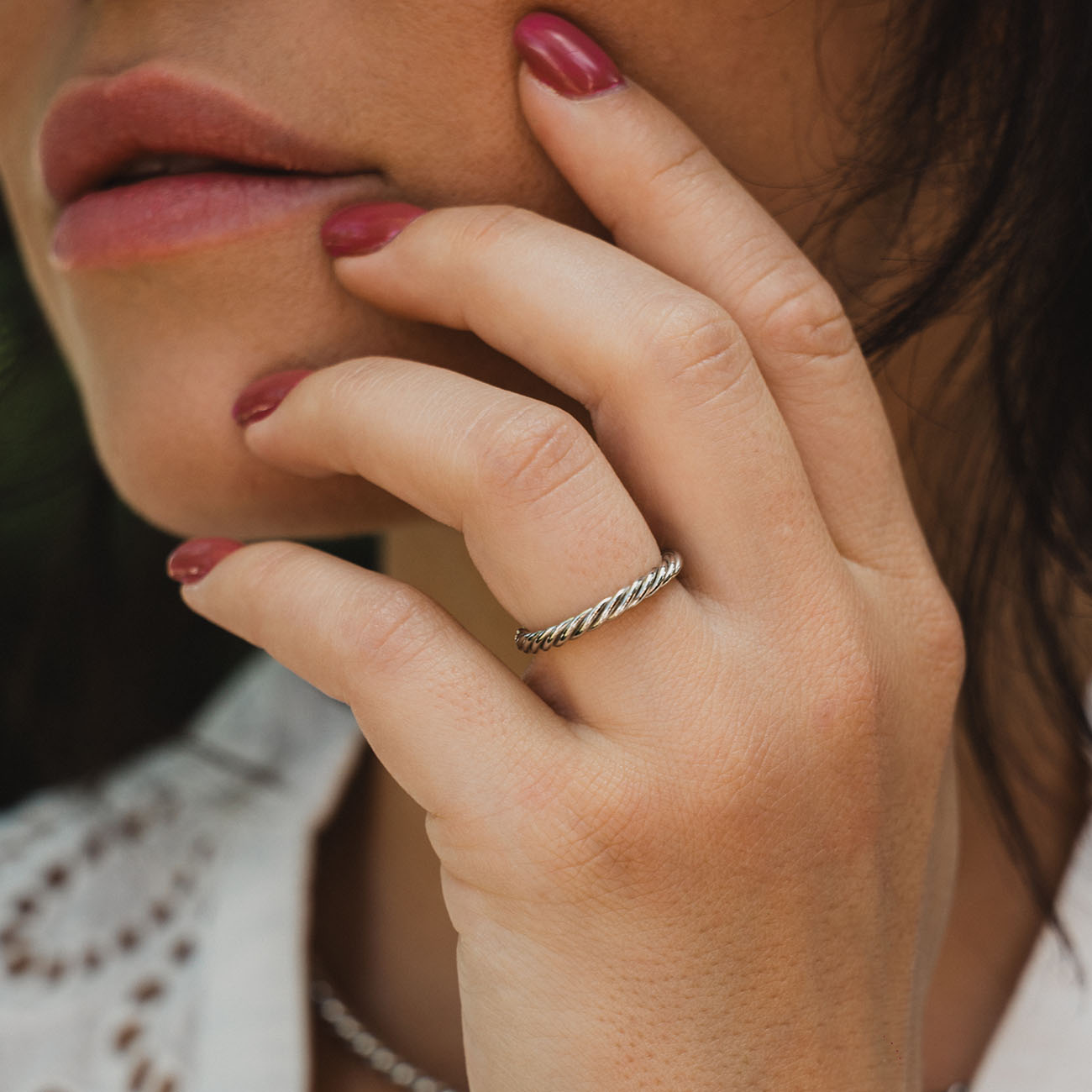 Anillo tensor de plata platinada - plata 925