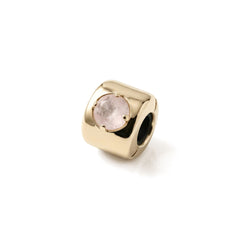 Charm Cuarzo Rosa Chapado en Oro - Amor, Empatía y Armonía - Latón