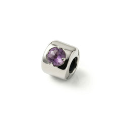 Charm con amatista Plata - Piedra de protección, tranquilidad y desarrollo espiritual - Latón