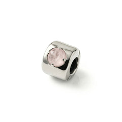 Charm con cuarzo rosa Plata - Amor, empatía y armonía - Latón